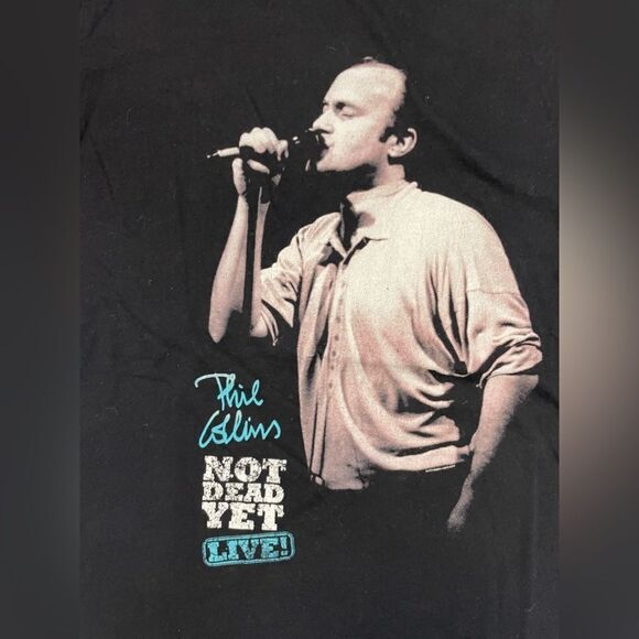 Phil Collins Not Dead Yet Live Tour 2018 Graphic T-shirt Men Small Black Music - Picture 2 of 6